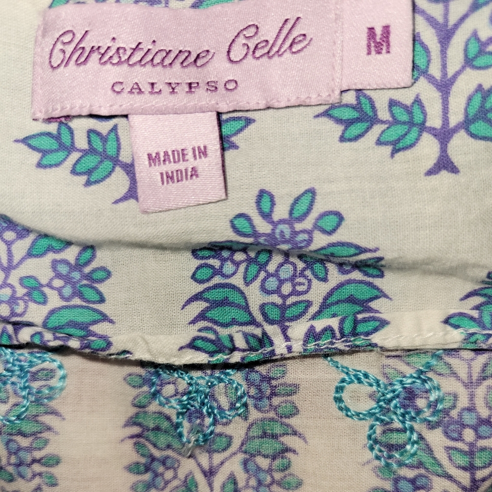 Calypso St Barth Hester Block Print Tunic Cover Up - image 4